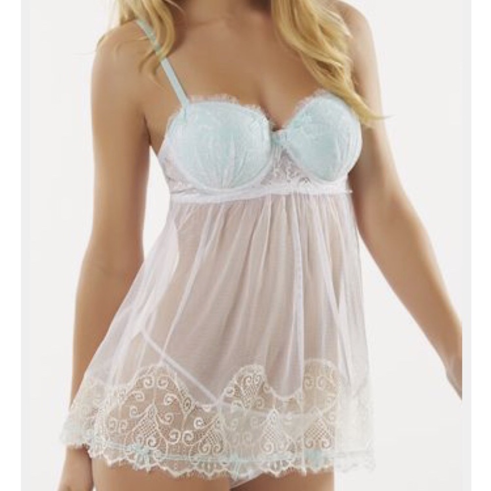 JEZEBEL BELLE LACE BABYDOLL LINGERIE NWT